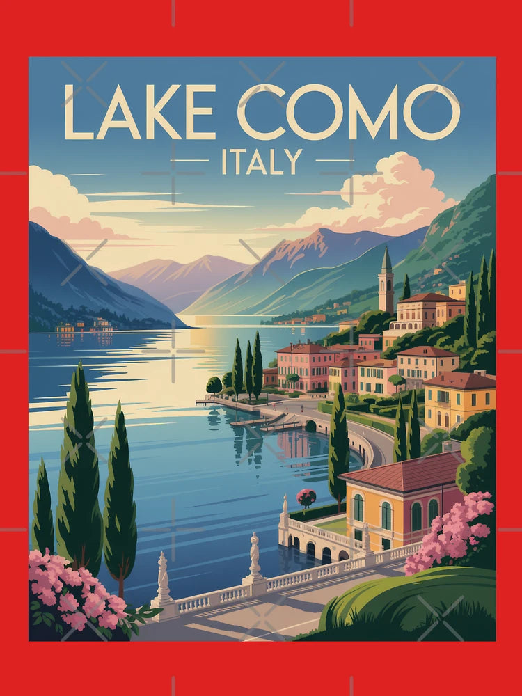 Travel poster Lake Como Italy Vintage Poster – Romantic travel motif in retro style Classic T-Shirt