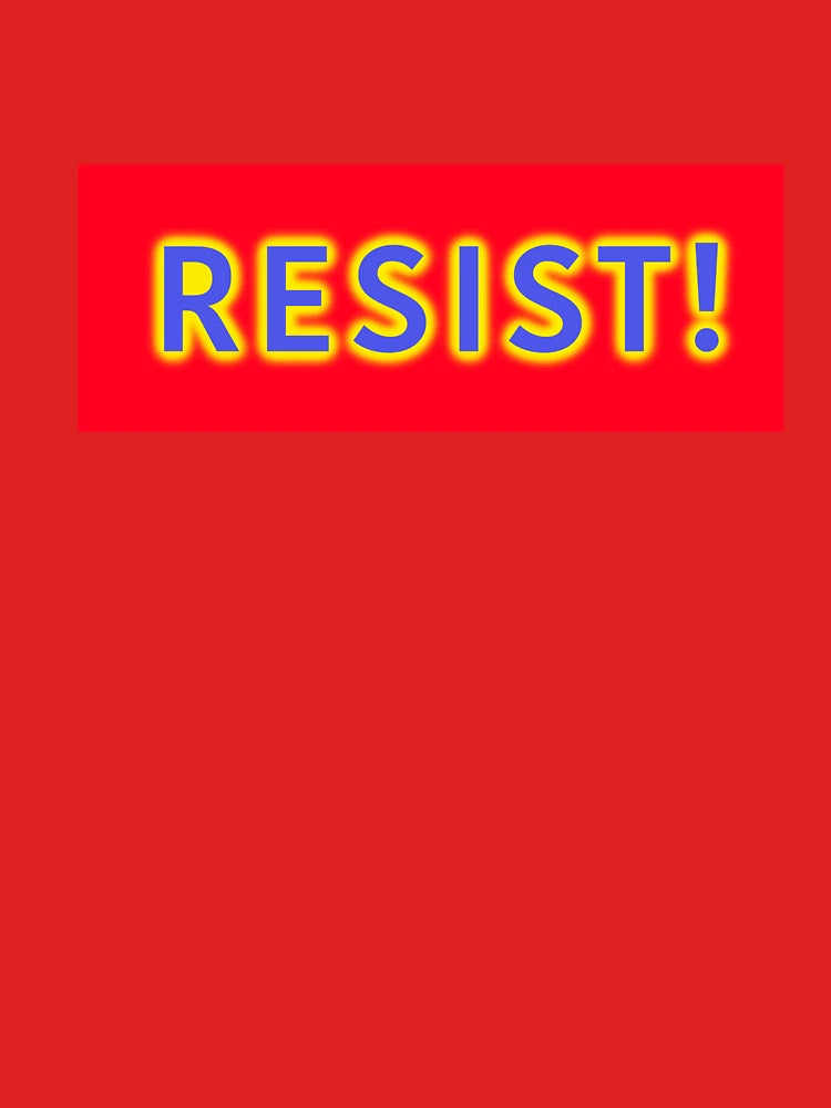 Resist glowing blue letters on red Classic T-Shirt