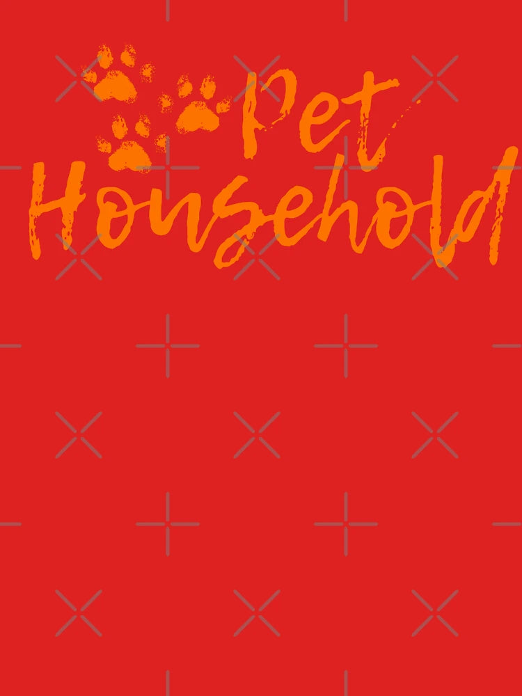 "Pet Household" Triple Pawprint Grunge (Neon Orange) Classic T-Shirt