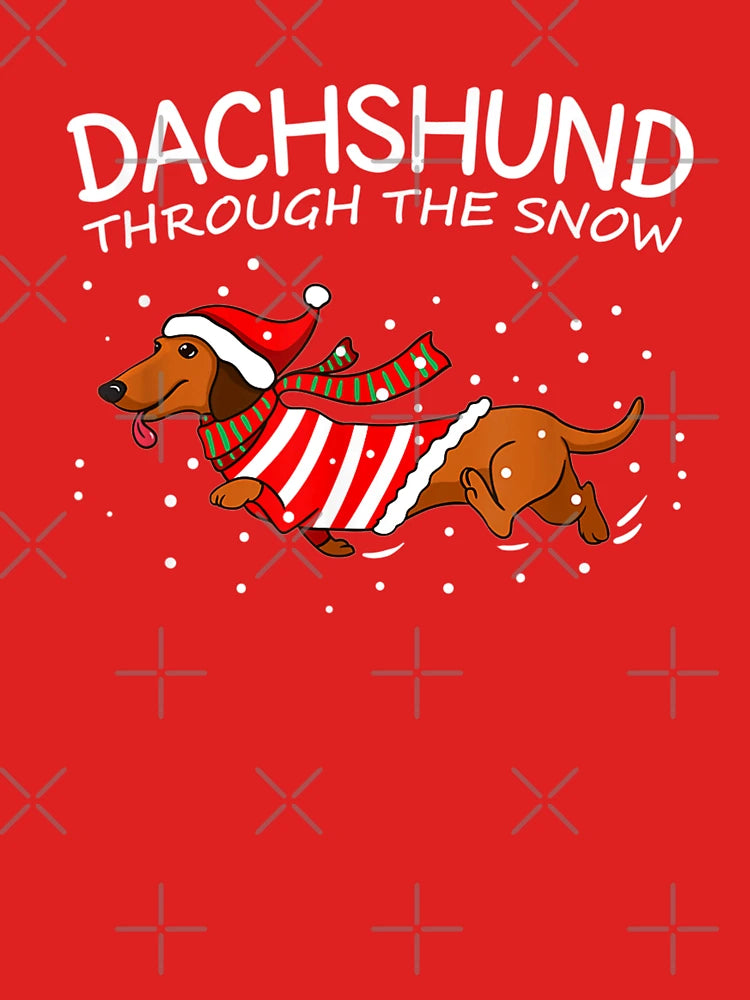 Dachshund Through The Snow Funny Dog Christmas Classic T-Shirt