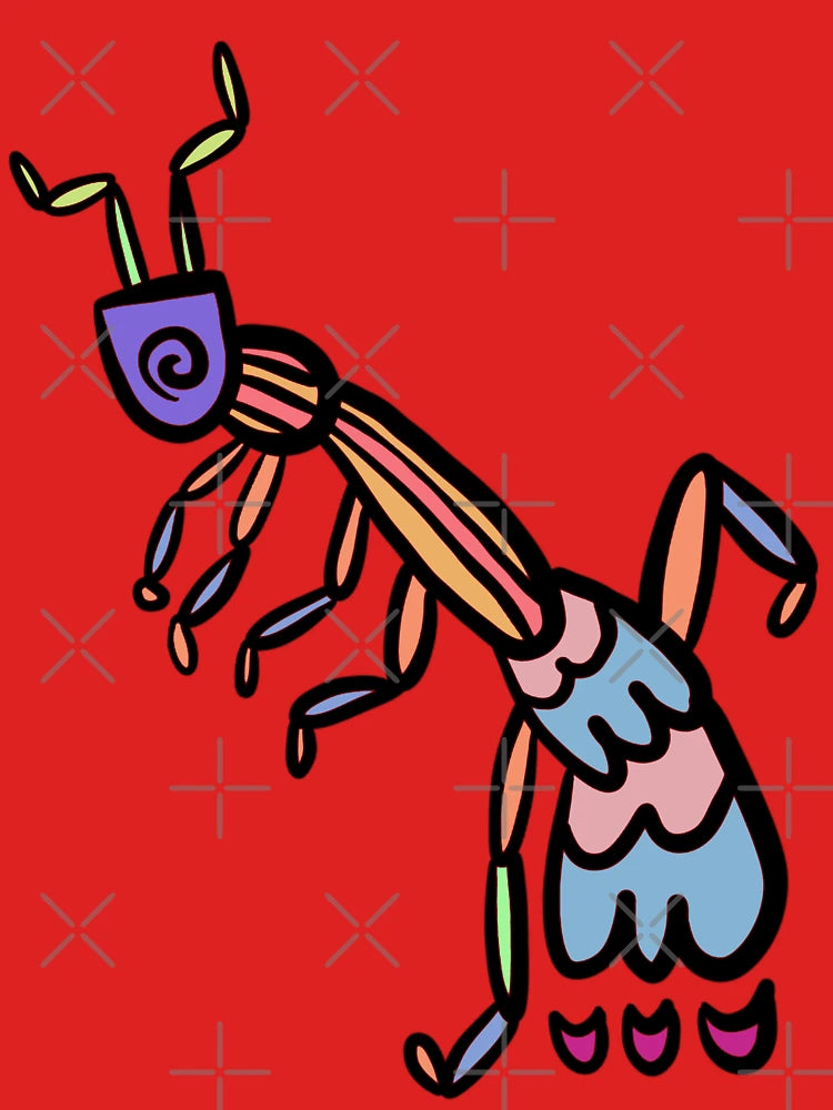 Colorful Cute Praying Mantis Cartoon Classic T-Shirt