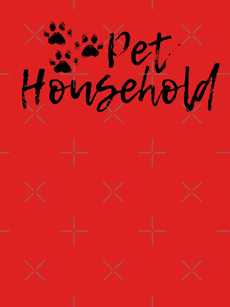 "Pet Household" Triple Pawprint Grunge (Black) Classic T-Shirt