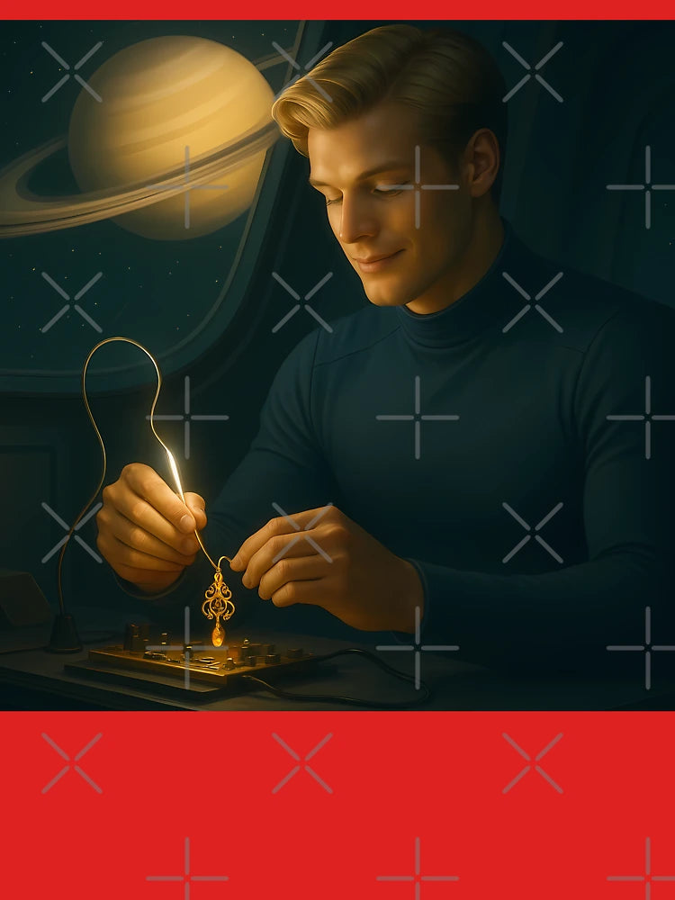 Dariel’s Golden Craft: Earrings for Briselle under Saturn’s Light Classic T-Shirt