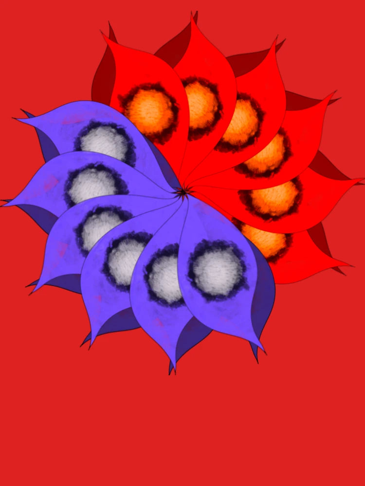 Mandala Petal Burst in Red and Purple Classic T-Shirt