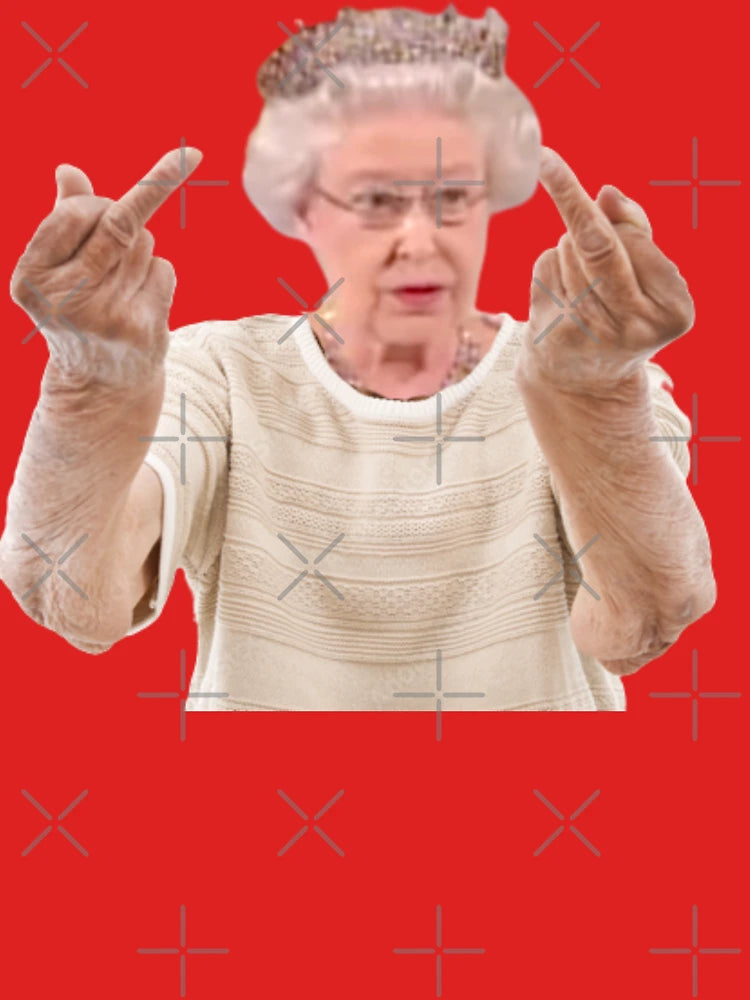 Queen Elizabeth Middle Finger Funny English Sticker Classic T-Shirt