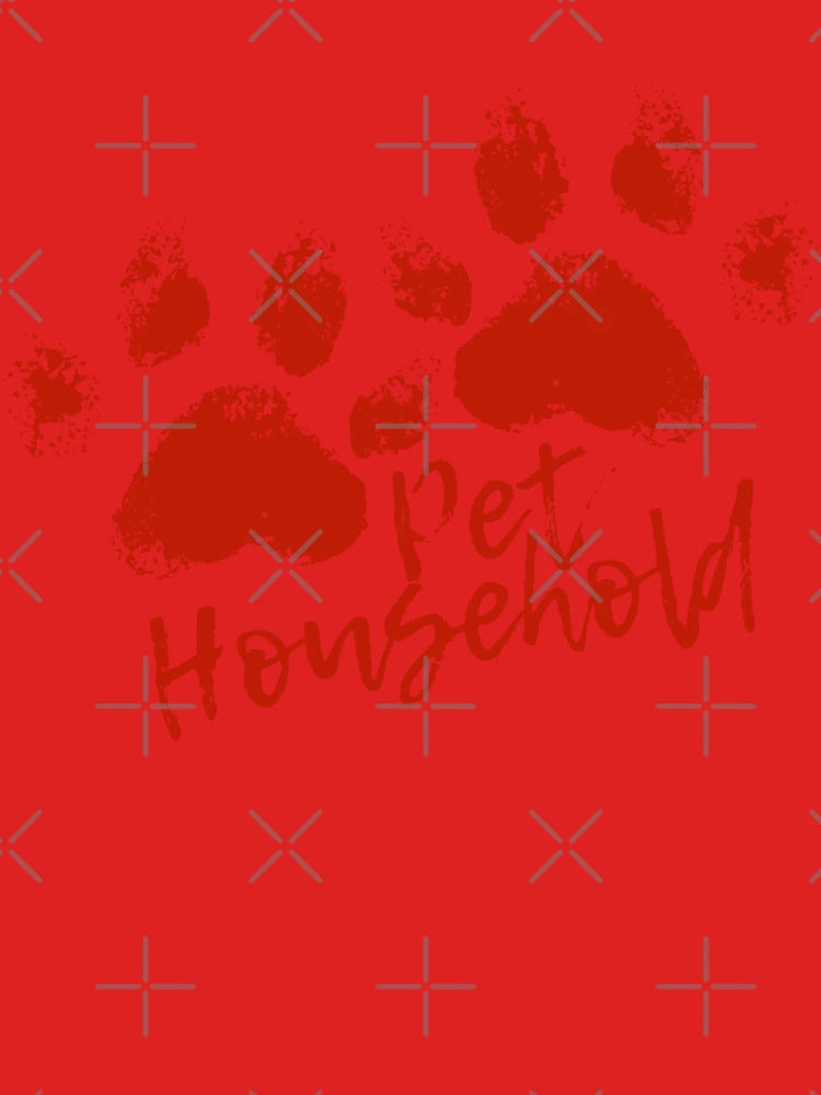 "Pet Household" Pawprint Grunge (Red) Classic T-Shirt