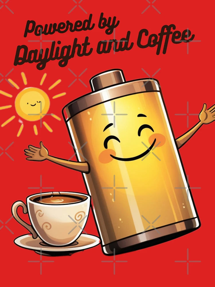 Powered by daylight and coffee Classic T-Shirt