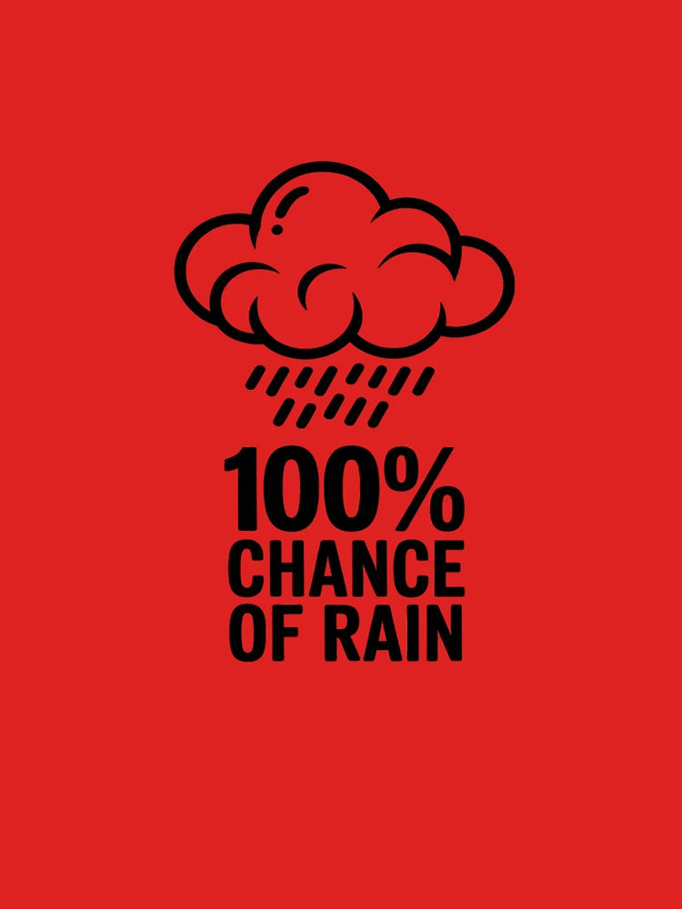 100% Chance of Rain – British Weather Sarcasm Classic T-Shirt