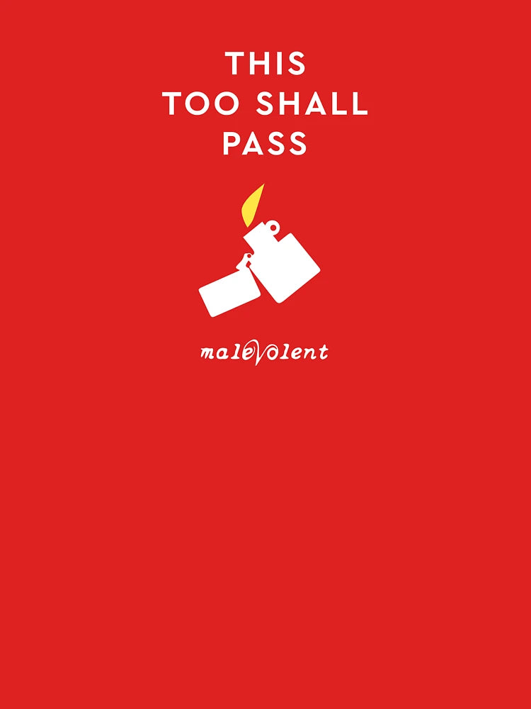 "This Too Shall Pass" White Lighter | Yellow Flame | On Black Classic T-Shirt