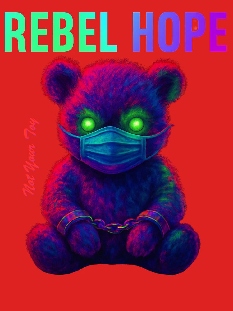 Cyberpunk Neon Teddy Bear Poster – "Rebel Hope" Art Print Classic T-Shirt
