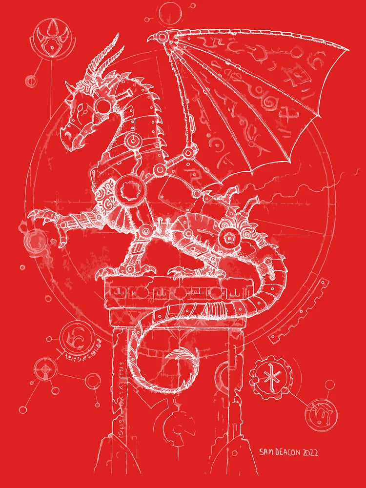 Steampunk Dragon (white) Classic T-Shirt