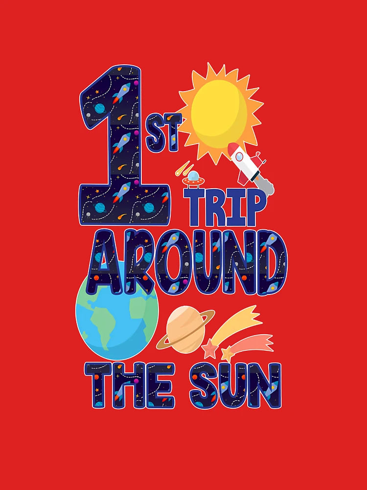 First Trip Around The Sun Boy Astronaut Space One Birthday Minimalist Classic T-Shirt