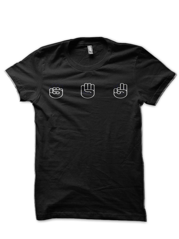 Rock Paper Scissors Lizard Spock Black T-Shirt