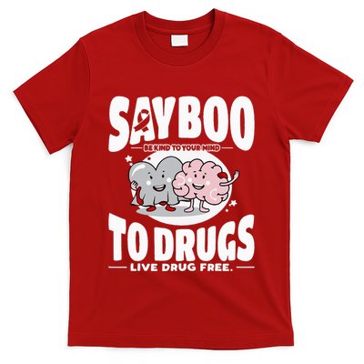 Say Boo To Drugs Funny Halloween Red Ribbon Week Awareness T-Shirt