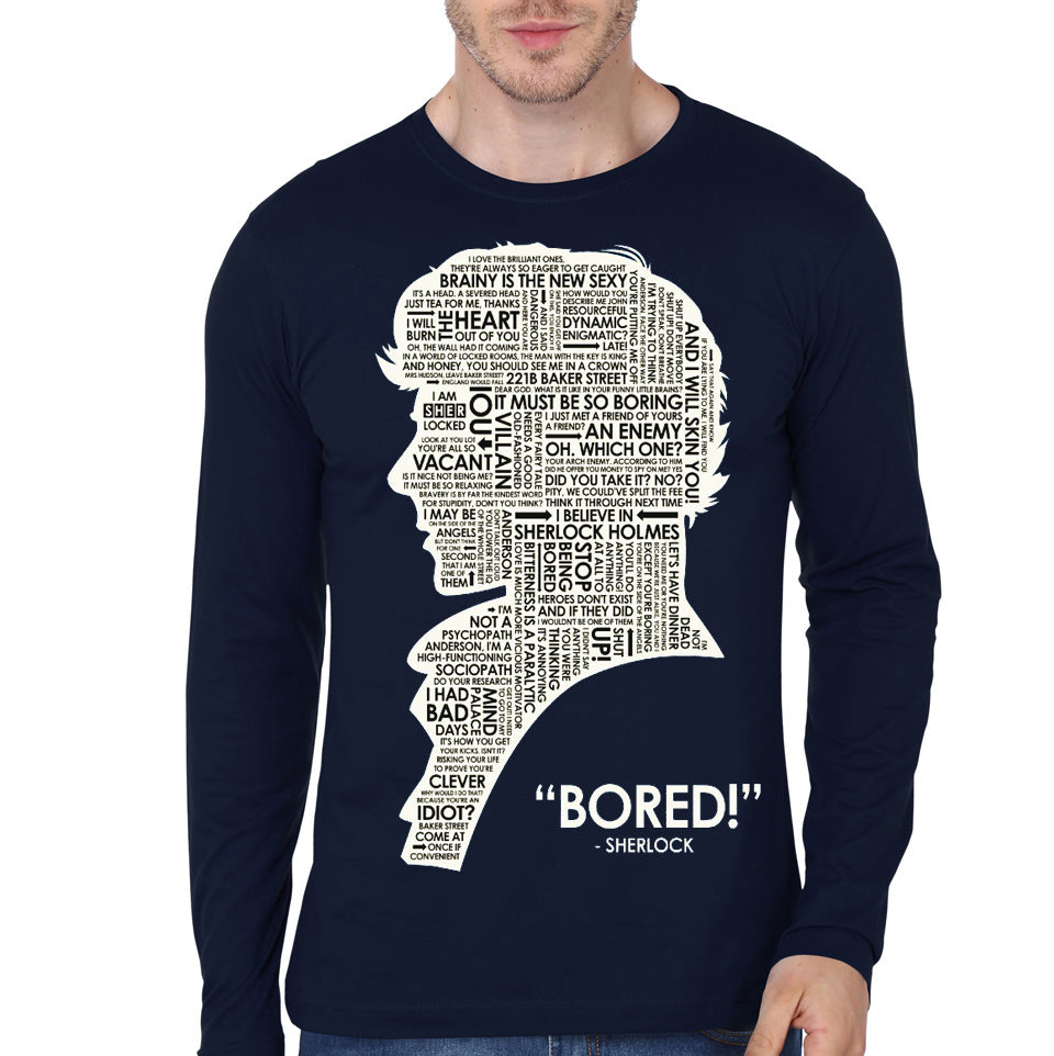 Sherlock Holmes Bored Full Sleeve T-Shirt
