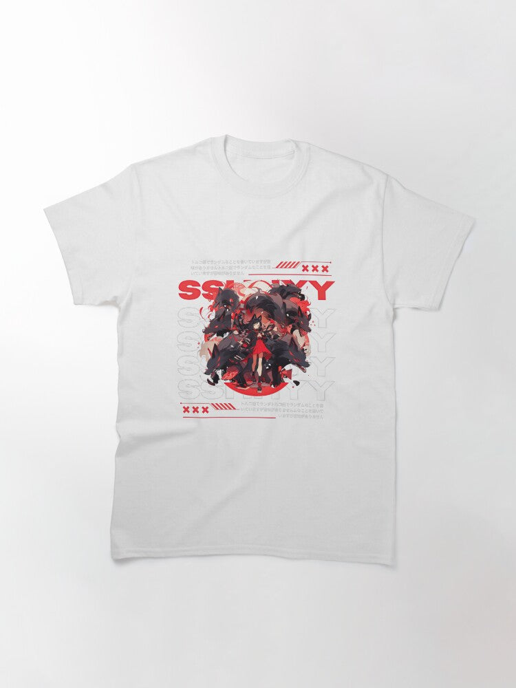 Red anime girl with dogs Classic T-Shirt