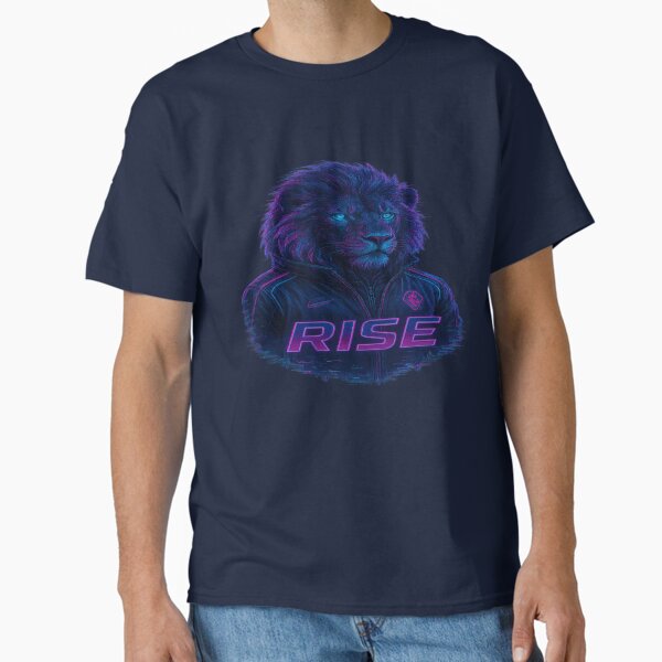 Cyberpunk Lion - Neon Glitch Art for Futuristic Streetwear & Posters Classic T-Shirt
