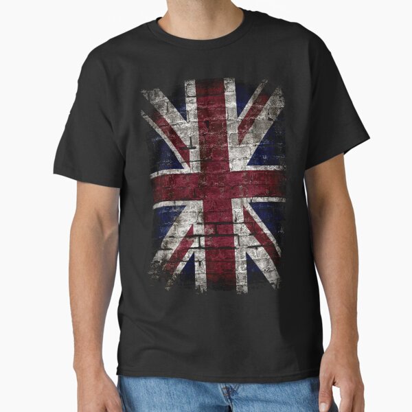 Grunge UK Flag, Great Britain, Punk Style Distressed Wall Classic T-Shirt