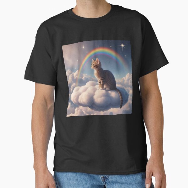 Beautiful cat sitting on a cloud Classic T-Shirt