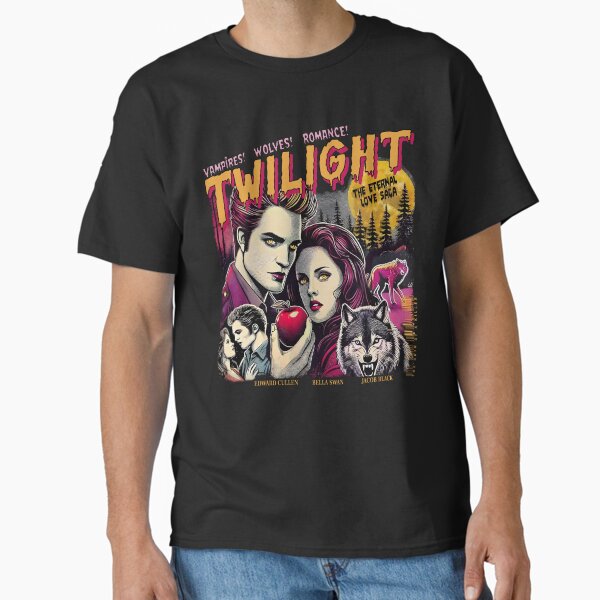 Retro Twilight Saga Robert Pattinson Fan Art Valentine Gift For Book Lovers Classic T-Shirt