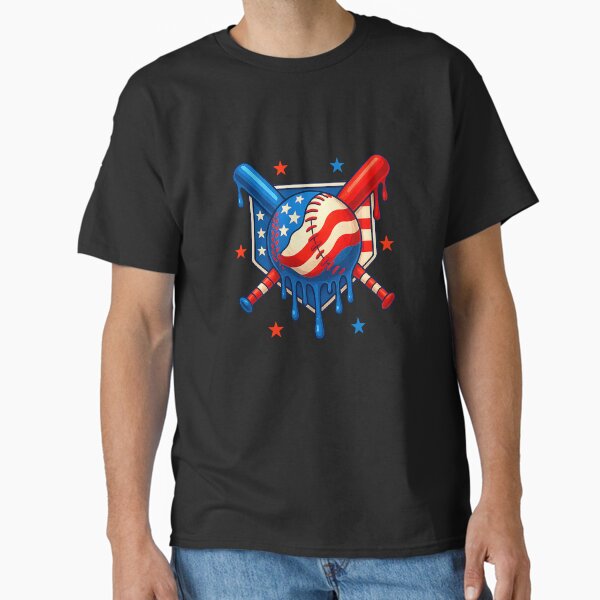 4th Of July Baseball Drip Patriotic American Flag Boys Mens Classic T-Shirt