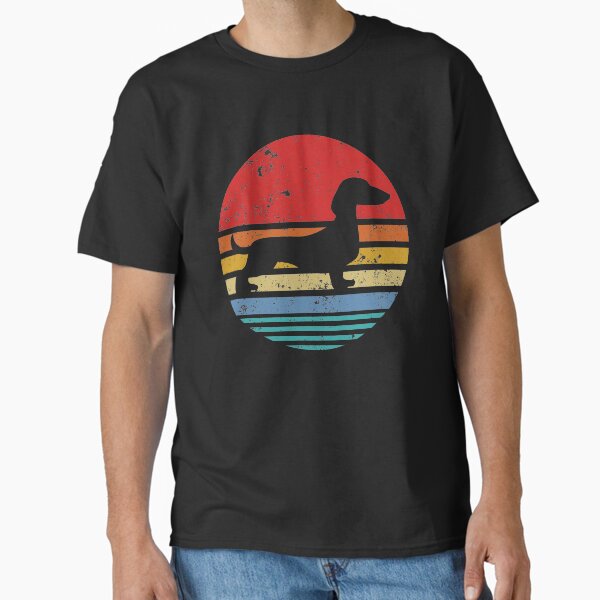 Dachshund Retro Sunset Dog Daschund Classic T-Shirt