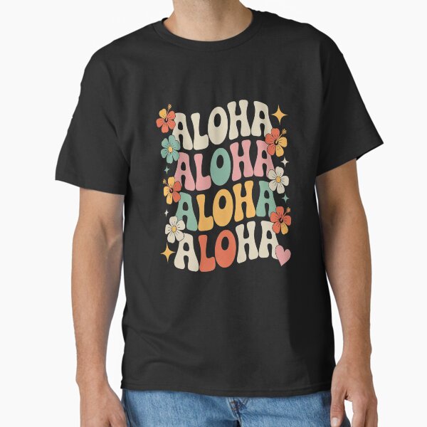 Aloha Women Hawaii Family Vacation Trip Girls Summer Groovy Classic T-Shirt