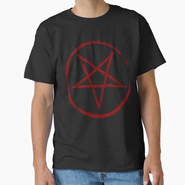 Red Worn Pentagram Classic T-Shirt