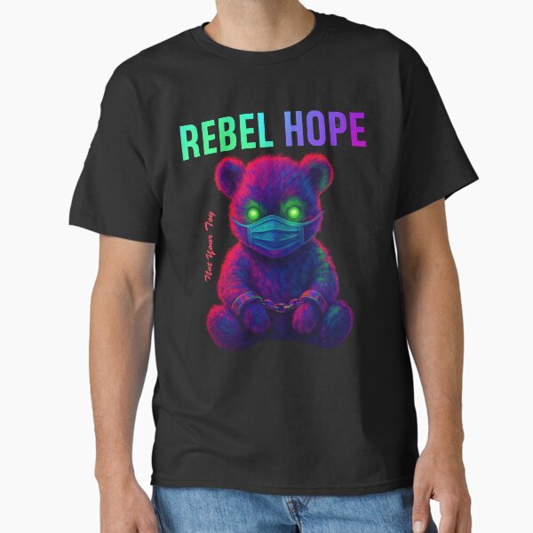 Cyberpunk Neon Teddy Bear Poster – "Rebel Hope" Art Print Classic T-Shirt