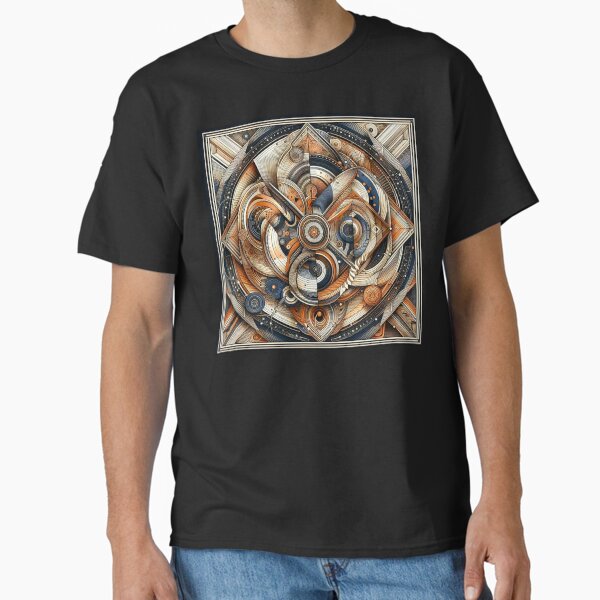 Retro-Futuristic Fusion: Cyberpunk Style with Antique Machinery Classic T-Shirt