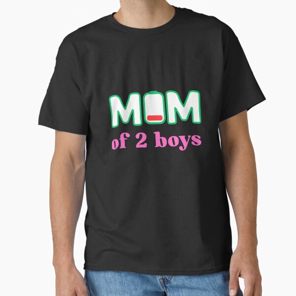 Tired Mom of 2 Boys | Funny Low Battery Mom Life Design Classic T-Shirt