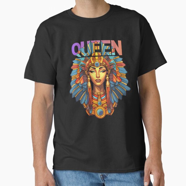 "Majestic Afro-Egyptian Queen – Bold Tribal Royalty Art" Classic T-Shirt