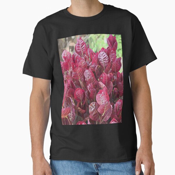 Crimson Vein – Red Smoke Bush Leaves by Petalography Classic T-Shirt