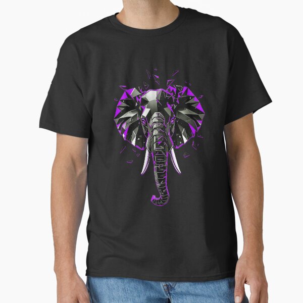 Elephant Abstract Art - Purple Classic T-Shirt