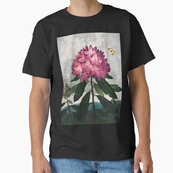 Purple Pink Flowers from The Temple of Flora (1807) Classic T-Shirt