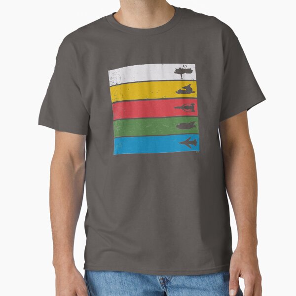 Thunderbirds Classic - Birds Silhouettes on Stripes Classic T-Shirt