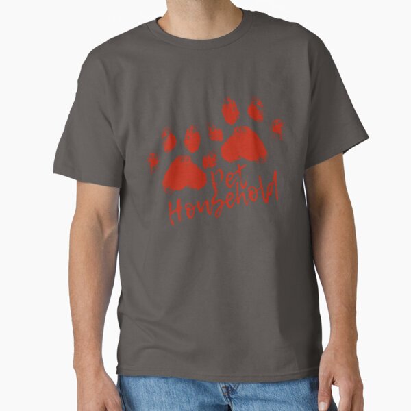 "Pet Household" Pawprint Grunge (Red) Classic T-Shirt