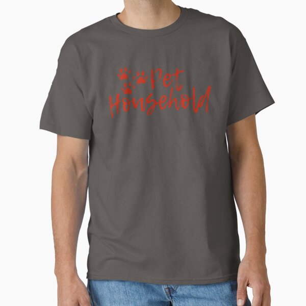 "Pet Household" Triple Pawprint Grunge (Red) Classic T-Shirt