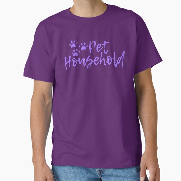 "Pet Household" Triple Pawprint Grunge (Light Purple) Classic T-Shirt