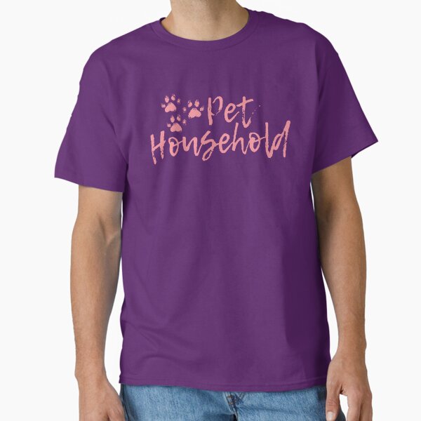 "Pet Household" Triple Pawprint Grunge (Coral Pink) Classic T-Shirt