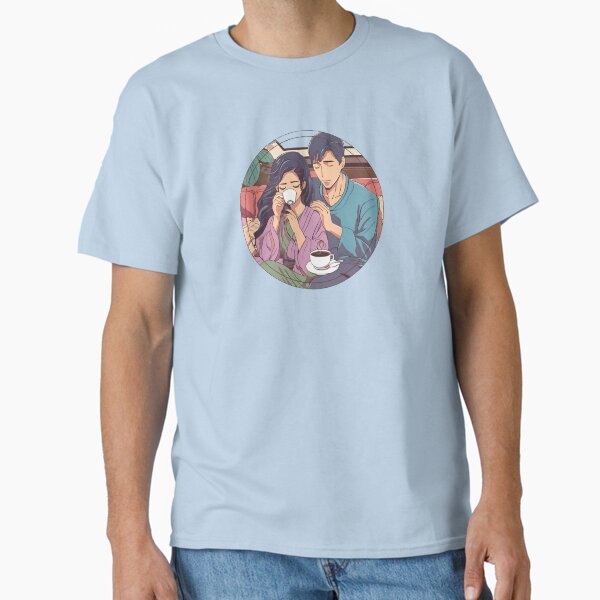 Cute Couple Coffee Lovers, Romantic Anime Classic T-Shirt