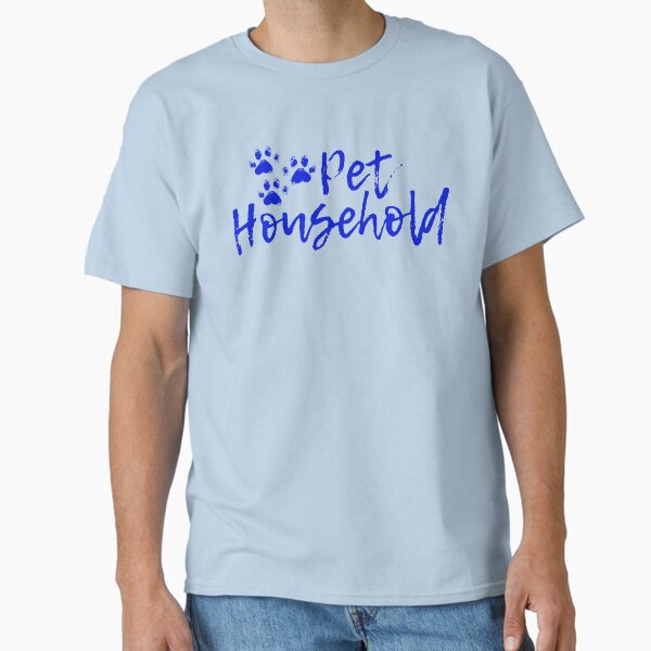 "Pet Household" Triple Pawprint Grunge (Blue) Classic T-Shirt