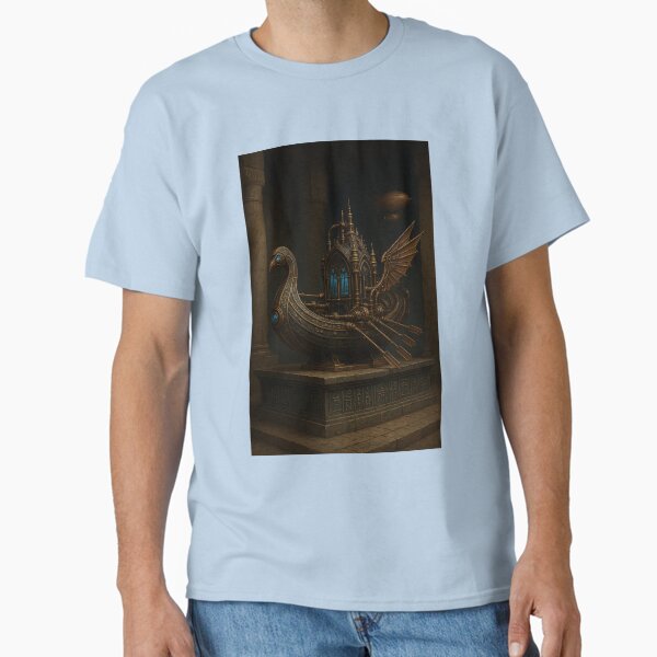 Sacred Boat of Hathor in Gothic Steampunk Style Classic T-Shirt