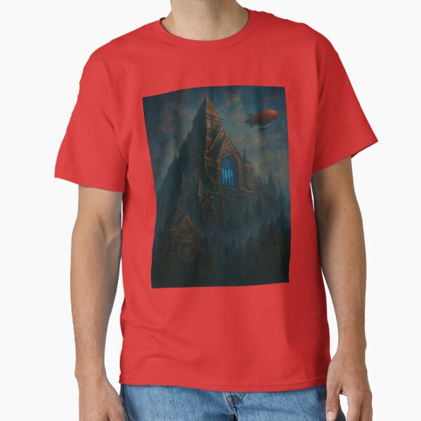 Victorian Steampunk Dystopian Pyramid City Classic T-Shirt