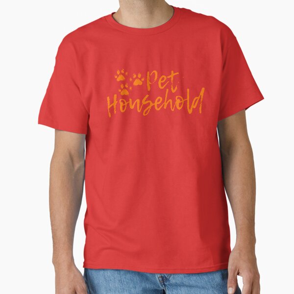 "Pet Household" Triple Pawprint Grunge (Neon Orange) Classic T-Shirt