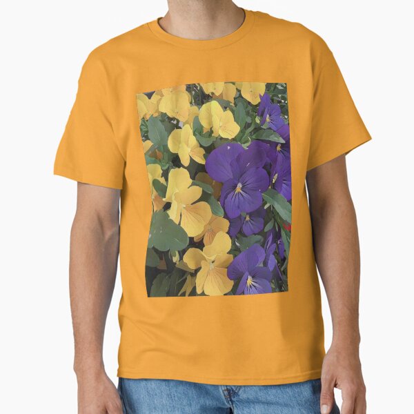 Two-Tone Pansies – Yellow and Purple Floral by Petalography Classic T-Shirt