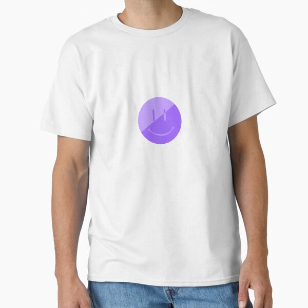 Split Purple Smiley – Mysterious Aesthetic Sticker with Dual Vibes Classic T-Shirt