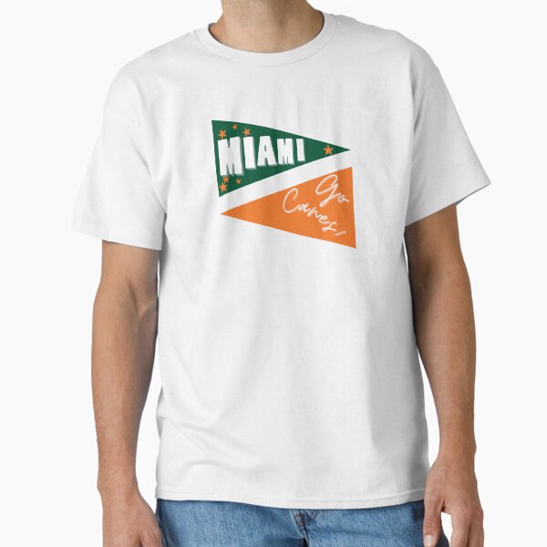 Set of 2 University of miami Umiami canes pennant flag pride stickers Classic T-Shirt