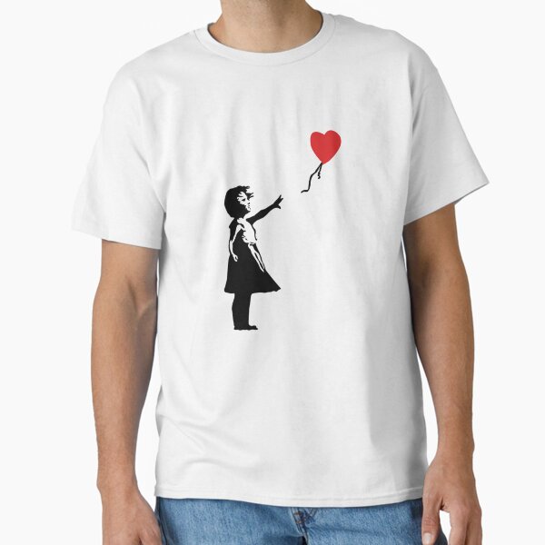Banksy Girl with the Red balloon - graffiti art Classic T-Shirt