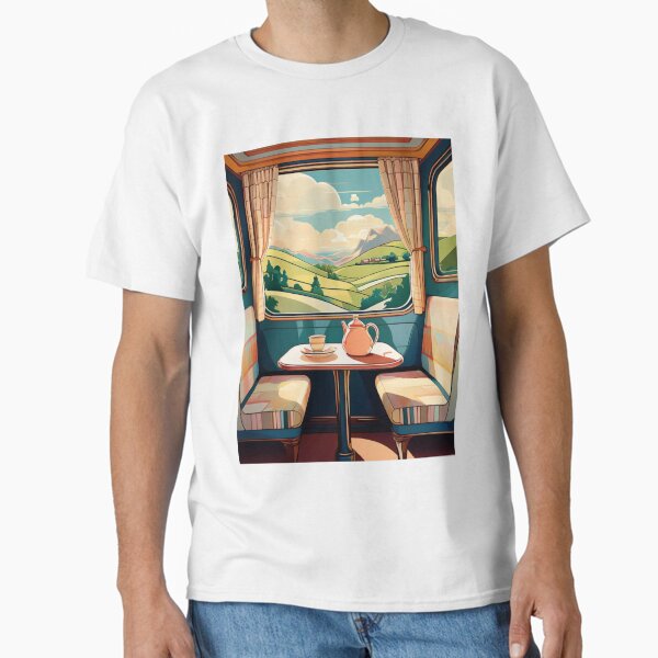 Scenic Train Journey Poster – Matisse-Inspired Vintage Travel Art Print Classic T-Shirt